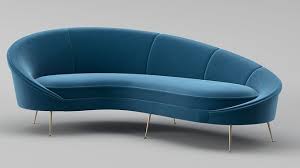 Ico Parisi Style Modern Curved Sofa 01