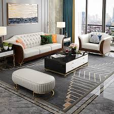 3 piece modern faux leather living room