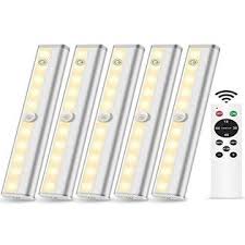 Szokled Remote Control Led Light Bar 5 Pack Wireless Under Cabinet Lighting Battery Powered Under Counter Lighting Dimming