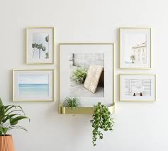 Brass Gallery Frames With Shelf Set Of