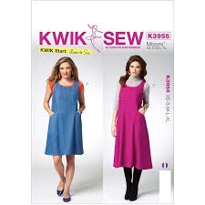 Womens pinafore dress sewing patterns. Misses Pinafore Dress Kwik Sew Sewing Pattern No 3955 Size Xs Xl Kwik Sew Patterns Pinafore Dress Pattern Kwik Sew