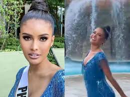 Dripping diamond earrings by lvna by drake dustin complete the look. Rabiya Mateo Rabiya Mateo Stuns In Miss Universe Behind The Scenes Photos And Videos Miss Universe