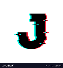 Logo Letter J Glitch Distortion