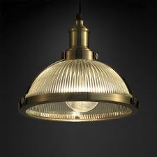 Bronze Chrome Dome Pendant Lamp Industrial Ribbed Glass 1 Bulb Hanging Light For Dining Room Beautifulhalo Com