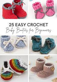 25 easy crochet baby booties for