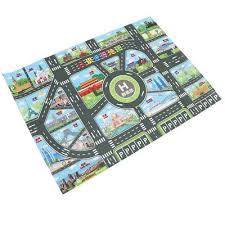 world map traffic road play mat for car