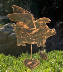 Pig Fly Lawn Ornament Plant Stake Spike