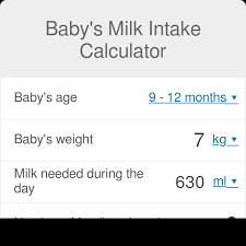 baby s milk intake calculator
