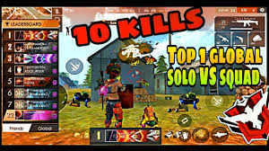 Thanks for watching this vedio.don't forget to like,comment and share with your friends.it really motivates me to make awesome videos.make sure to subscribe. Top 1 Global Player Solo Vs Squad Rank 2019 Free Fire Best Player Free Fire Youtube