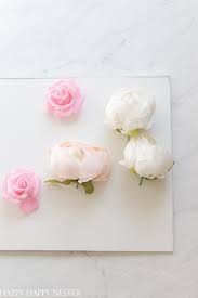 Anyone can make stunning paper flower wall art if you have a little time and patience. Diy Flower Wall Hanging For The Bedroom Happy Happy Nester