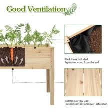 Kinbor Outdoor Raised Elevated Garden Bed Planter Box Grow Flower Vegetable Stand Yard