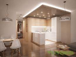 Мебелите за кухненски бокс включват горни и долни шкафове, разположени под ъгъл. Dnevna S Kuhnenski Boks Lena Interiorno Proektirane Na Dnevni S