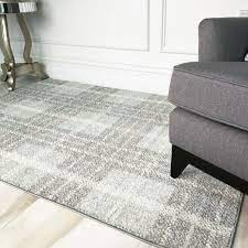 grey tartan area rug ay 200cm