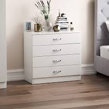 Easy financing available no credit no problem rent to own programs Vida Designs White Chest Of Drawers 4 Drawer With Metal Handles Runners Unique Anti Bowing Drawer Support Riano Bedroom Furniture Amazon Co Uk Kitchen Home