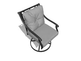 Gray Steel Frame Swivel Rocking Chair