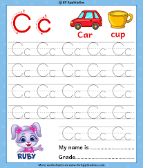 printable letter cc tracing worksheets