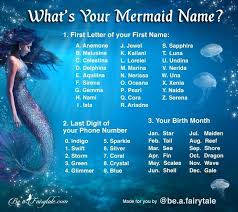 Image Result For How To Get Your Mermaid Name Chart