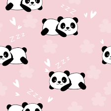 cute panda seamless pattern background