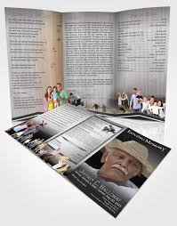 obituary template trifold brochure