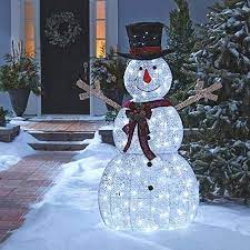 This ornament set is handmade from dyed muslin. 5 Ft Pre Lit Led Light Up Snowman With Top Hat Christmas Lawn Decorations Outdoor Christmas Christmas Decorations Living Room