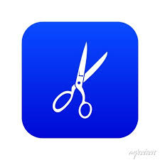 Sewing Scissors Icon Digital Blue For