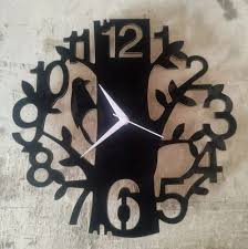 Wooden Black Wall Clock For Home Hotel