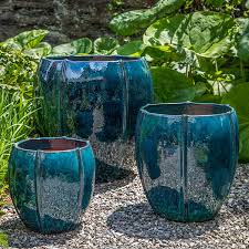 Outdoor Ceramic Planter Indigo