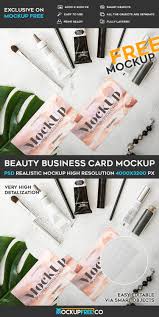 beauty business card free psd mockup