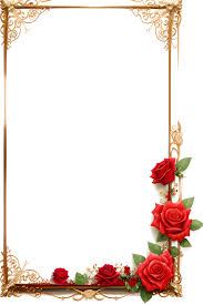 rose golden border frame png image
