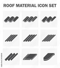 Roof Tile Or Roof Sheet Icon Many Shape
