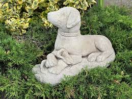 Cute Labrador Statue Concrete Puppy