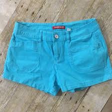 Union Bay Delaney Beachy Blue Stretchy Shorts