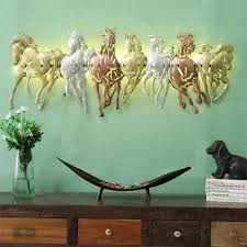 Multicolour 7 Horse Painting Wall Art