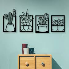 Wooden Cactus Wall Art Decoration