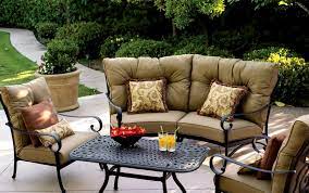 Does your patio need a deep seating chair for relaxing outdoors at night? Patio Furniture Deep Seating Sectional Cast Aluminum Set Crescent 5pc Santa Anita