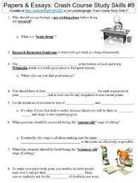 Find a broad subject first then narrow it down. Crash Course Study Skills 9 Papers Essays Worksheet By Danis Marandis