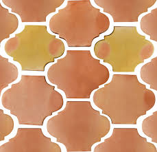 arabesque tile pattern in terracotta