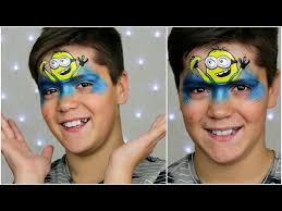 happy minion face painting makeup