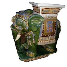 Vintage Asian Ceramic Elephant Plant