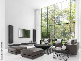 Modern White Living Room 3d Rendering