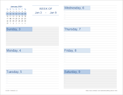 weekly planner template free