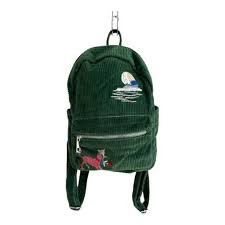 forest green mini corduroy backpack