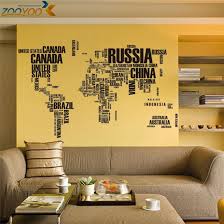 Large Letters Map Wall Stikers Office