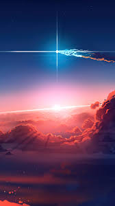 sky comet clouds sunrise scenery