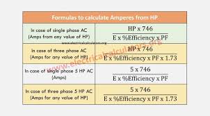 Single Phase Motor Amps Calculations