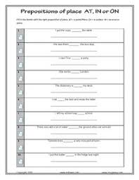 Prepositions Worksheets For Esl