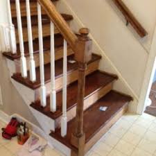 You can buy pine stair tread material in 1 thickness that will match your existing treads. Painting Vs Staining The Newel Post On Staircase Hometalk