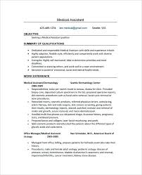 Dermatology Medical Assistant Duties Resume For Objectives
