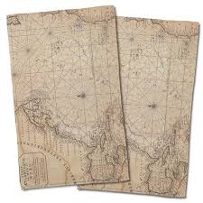 Old World Nautical Chart Hand Towel Set Of 2 Nautical Hand Towel Map Decor Nautical Chart Decor