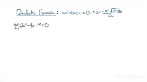 Quadratic Formula For Decimal Answers